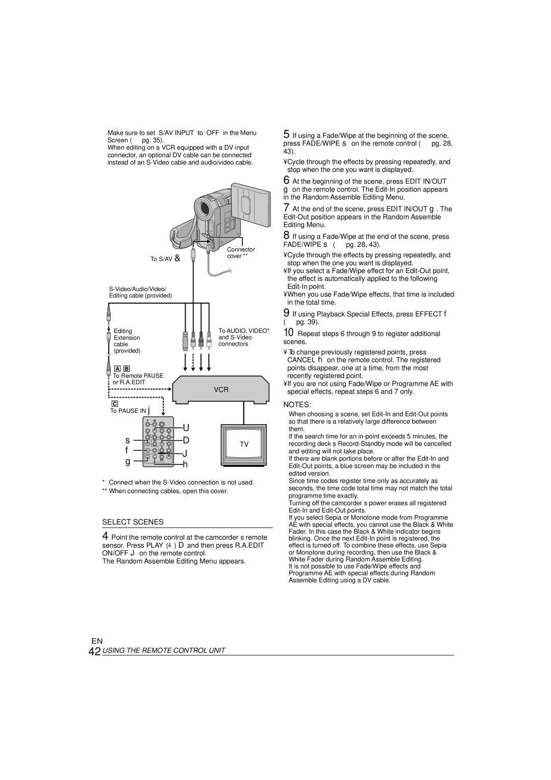 JVC ENLYT1127-001A, 0303-MK-ID-SN manual Select Scenes, To Pause in j 