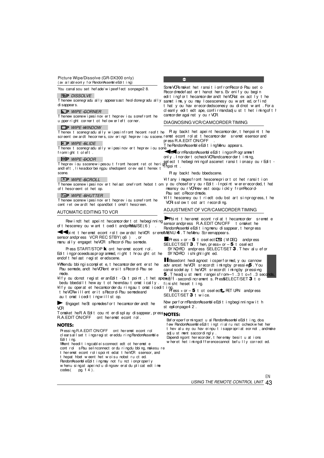 JVC 0303-MK-ID-SN manual Automatic Editing to VCR, For More Accurate Editing, Diagnosing VCR/CAMCORDER Timing, Dissolve 