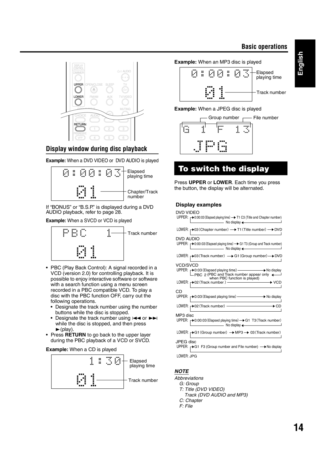 JVC EX-A1 manual Lower 03 Chapter number T1 Title number DVD 