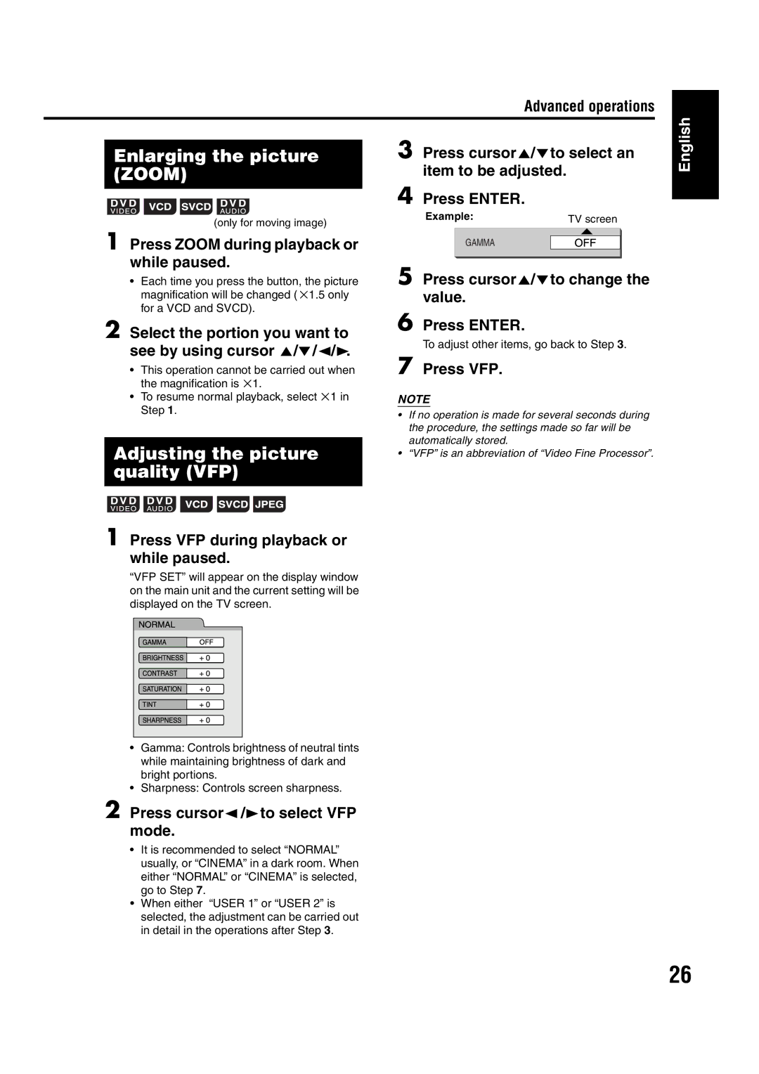 JVC EX-A1 manual Zoom 