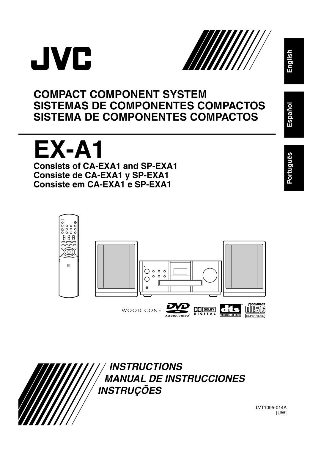 JVC EX-A1 manual Instructions Manual De Instrucciones Instruções, English Español Português, Consists of CA-EXA1and SP-EXA1 