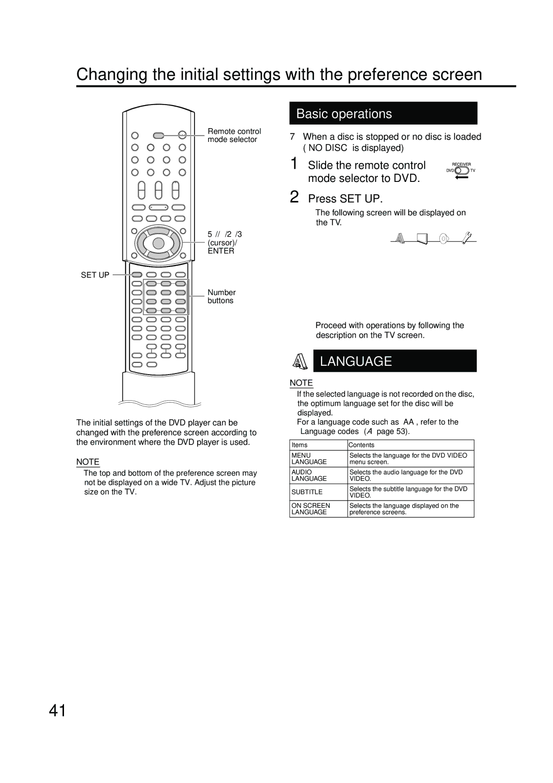 JVC EX-A10 manual Changing the initial settings with the preference screen 