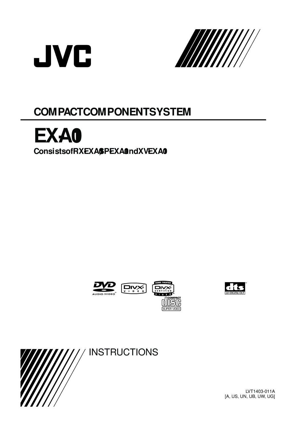 JVC EX-A10 manual LVT1403-011A A, US, UN, UB, UW, UG 