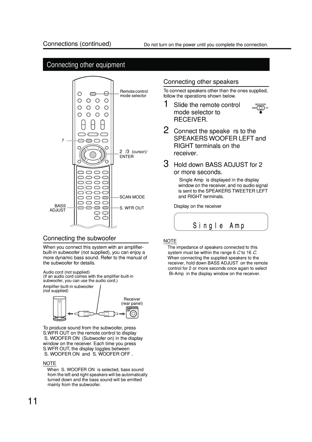 JVC EX-A10 manual Connecting other equipment 