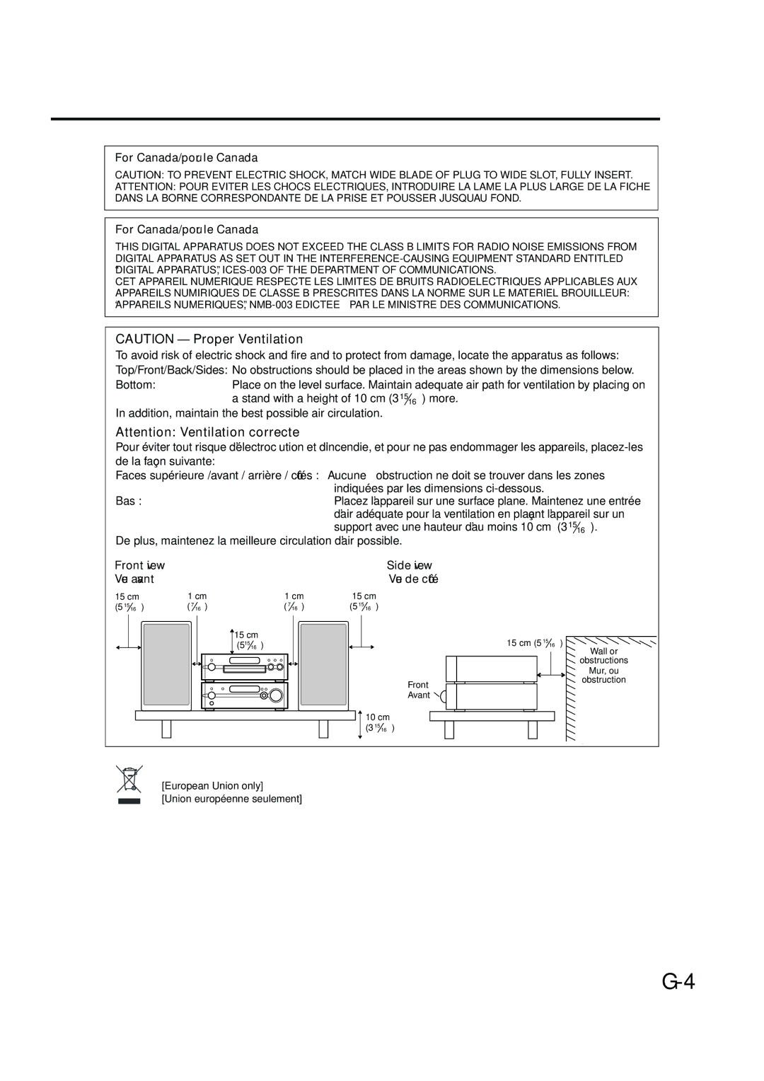 JVC EX-A10 manual For Canada/pour le Canada 