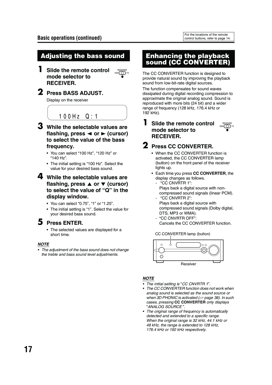 JVC EX-A10 manual Adjusting the bass sound 