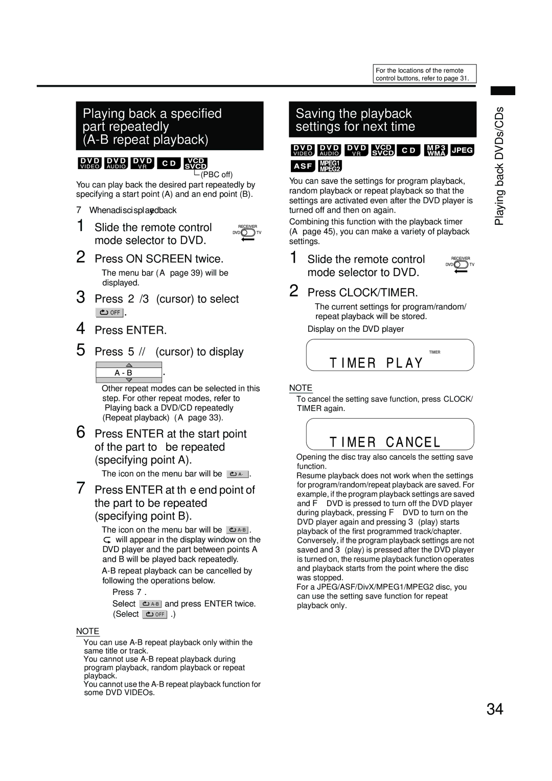 JVC EX-A10 manual Playing back a specified part repeatedly Repeat playback, Menu bar a page 39 will be displayed 