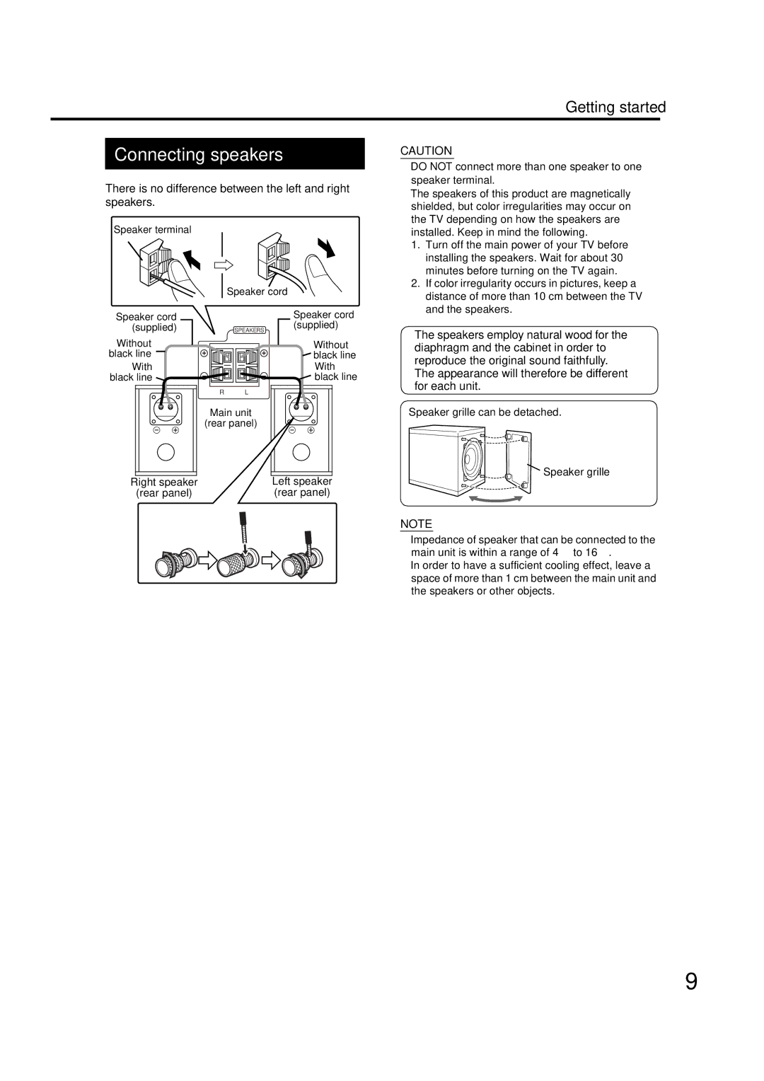 JVC EX-D11 manual Connecting speakers 