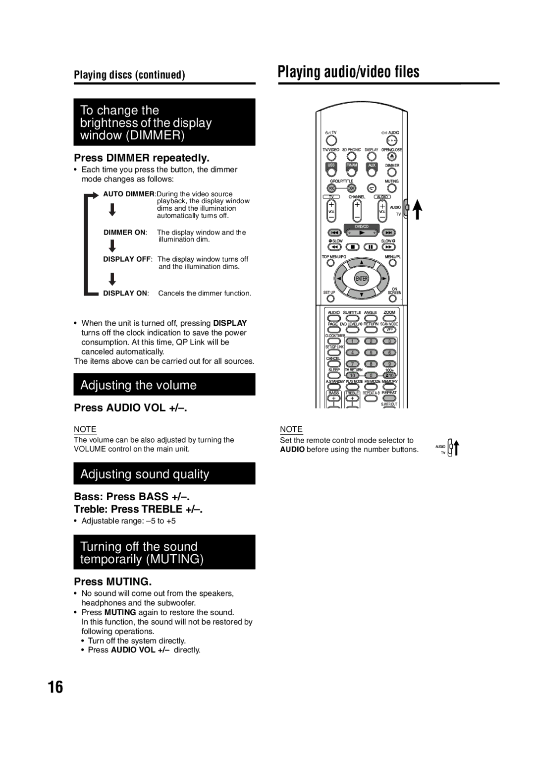 JVC EX-D11 manual Playing audio/video files 