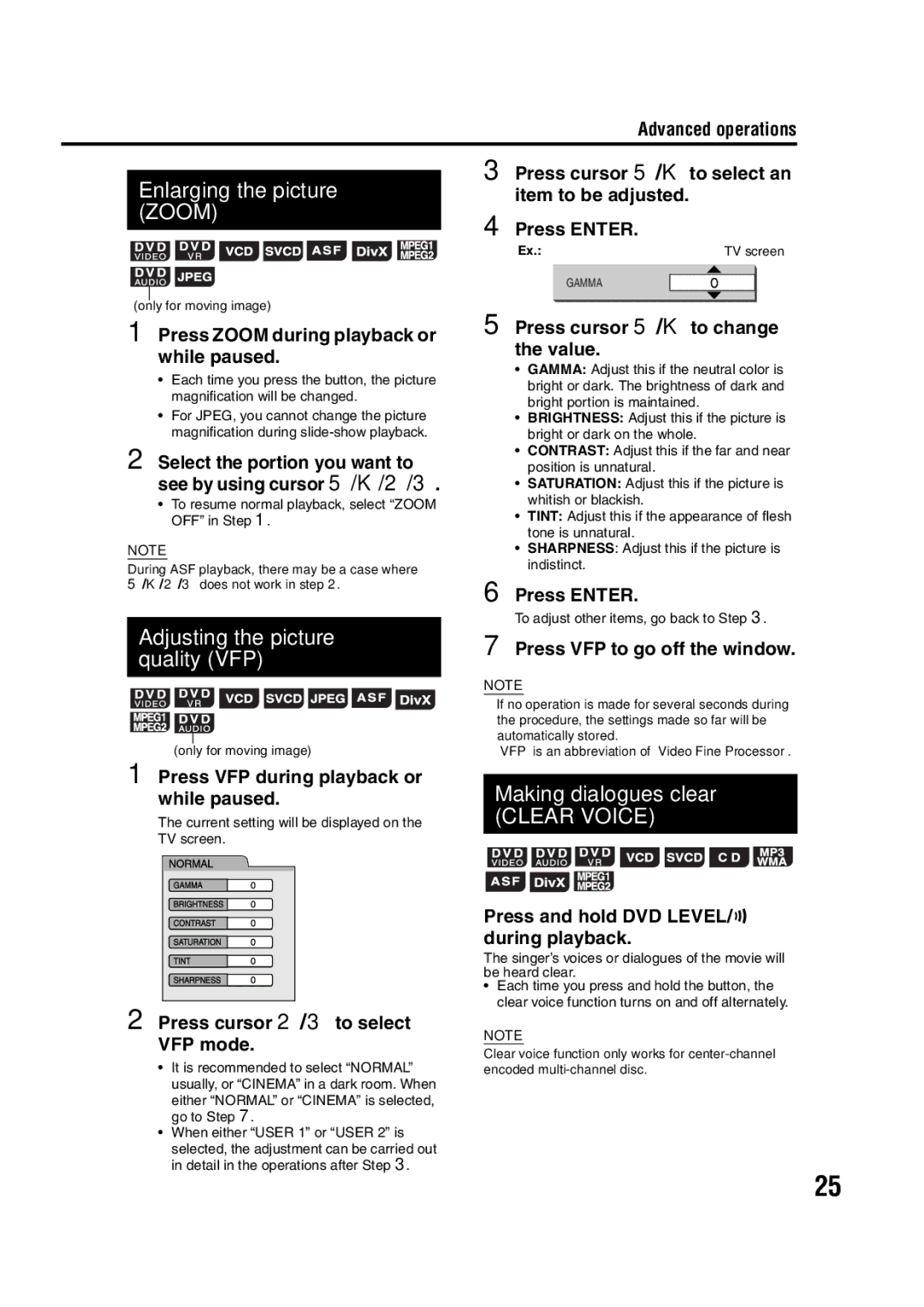 JVC EX-D11 manual Clear Voice 