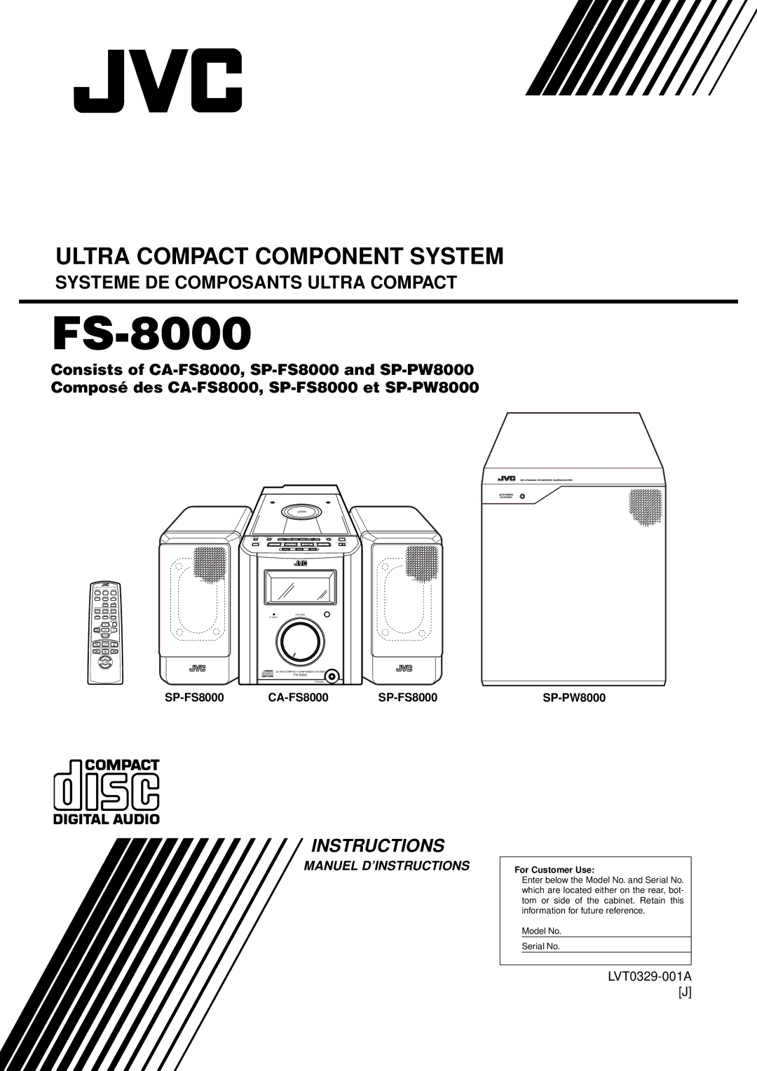 JVC FS-8000 manual CA-FS8000 SP-FS8000 