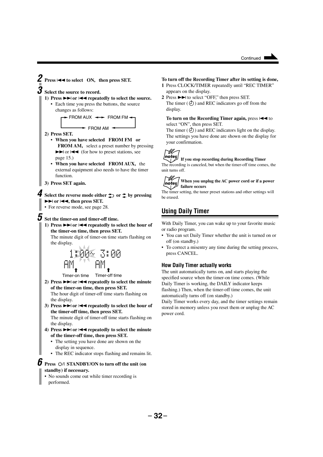 JVC FS-A52 manual Using Daily Timer, How Daily Timer actually works, Press SET When you have selected from FM or 