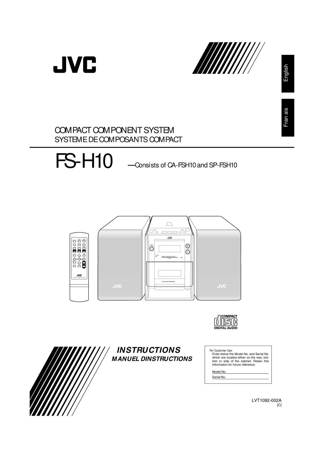 JVC FS-H10 manual Systeme DE Composants Compact 