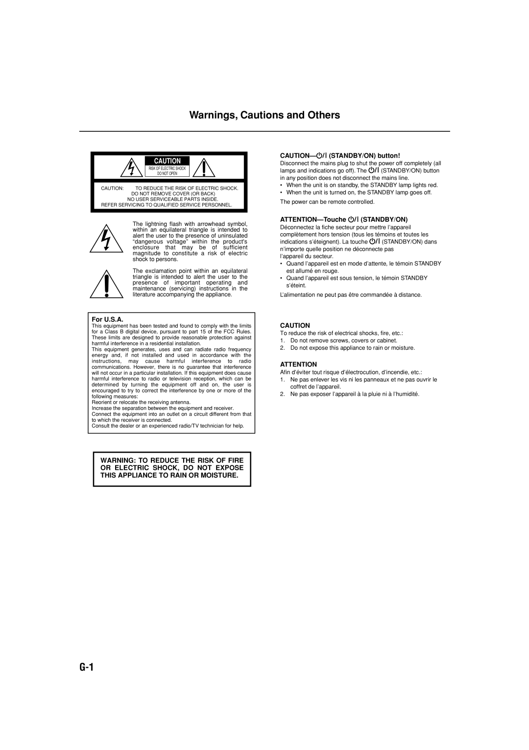 JVC FS-H300 manual For U.S.A 