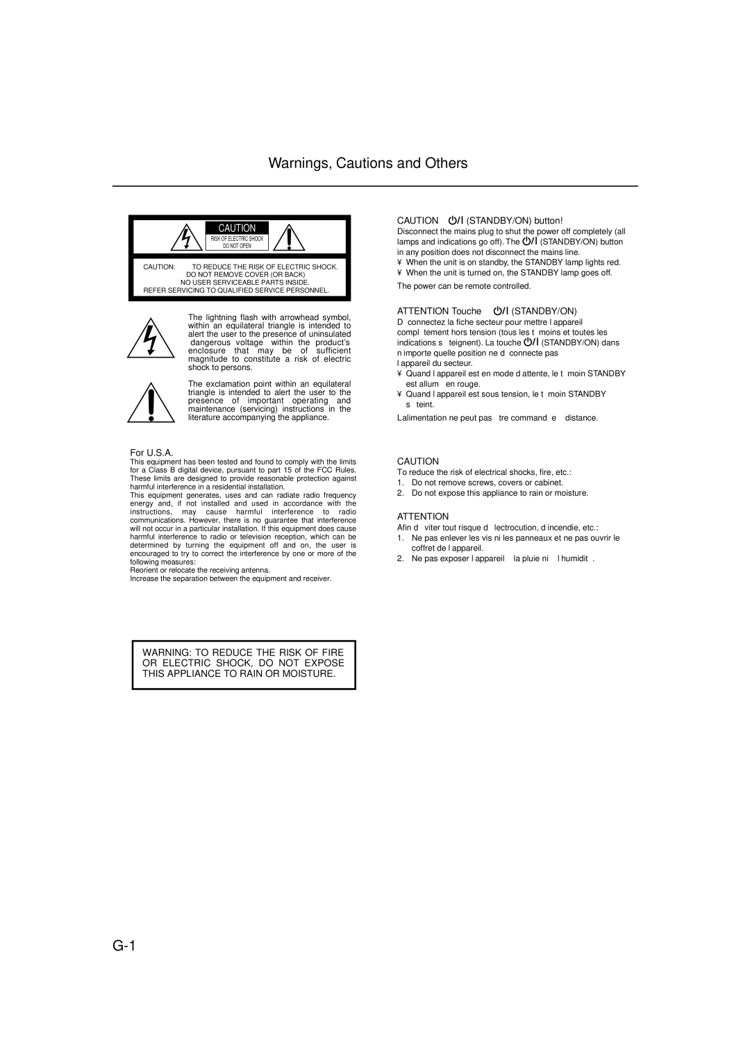 JVC FS-H300 manual For U.S.A 