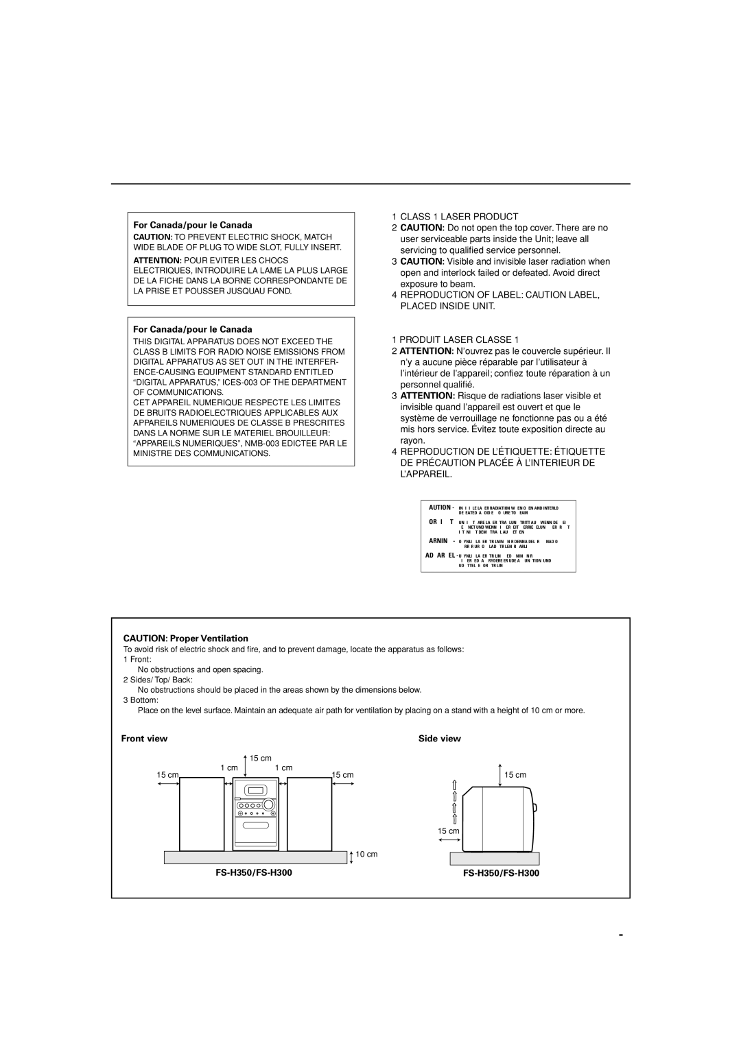 JVC manual FS-H350/FS-H300 