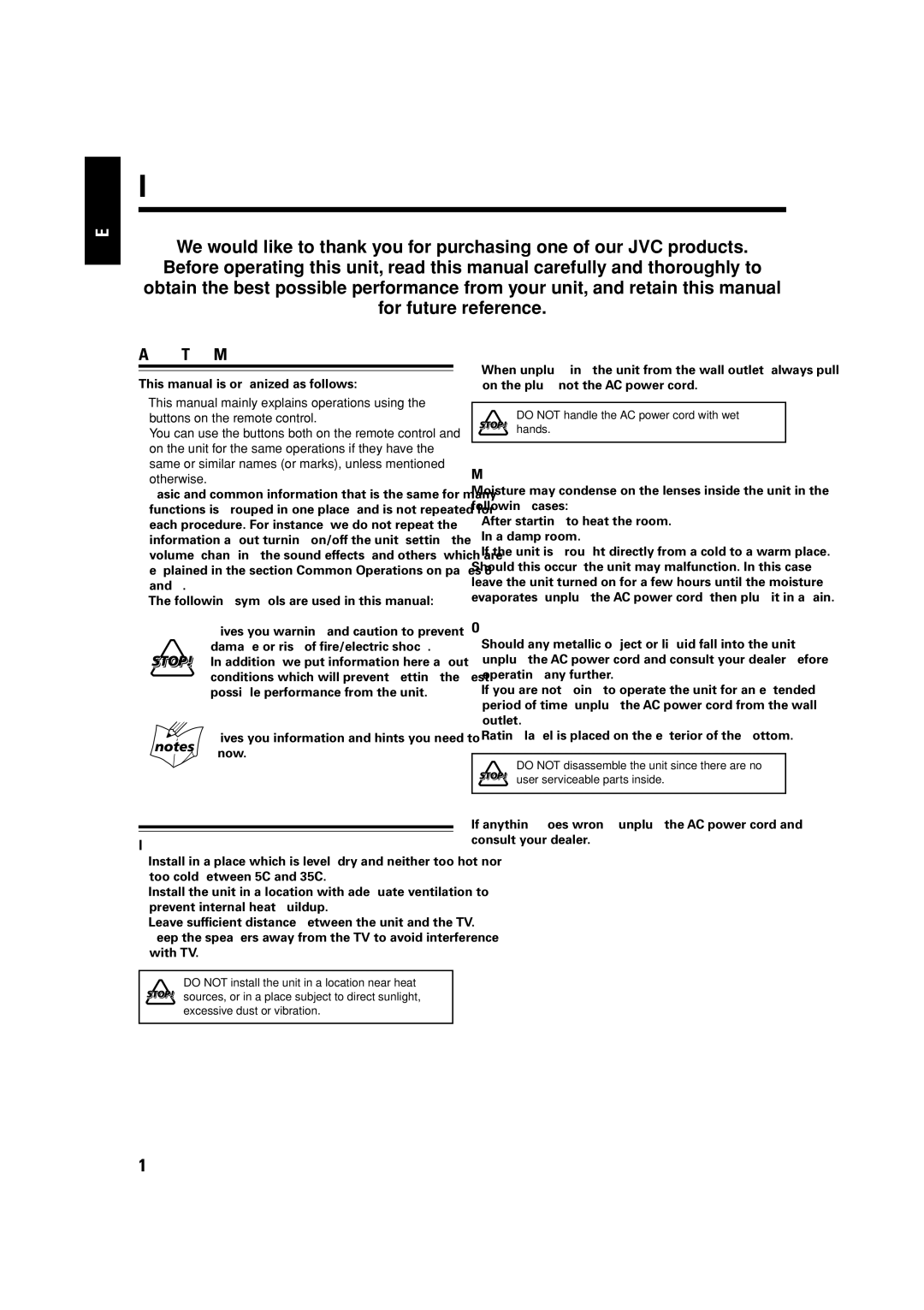 JVC FS-H300 manual English 