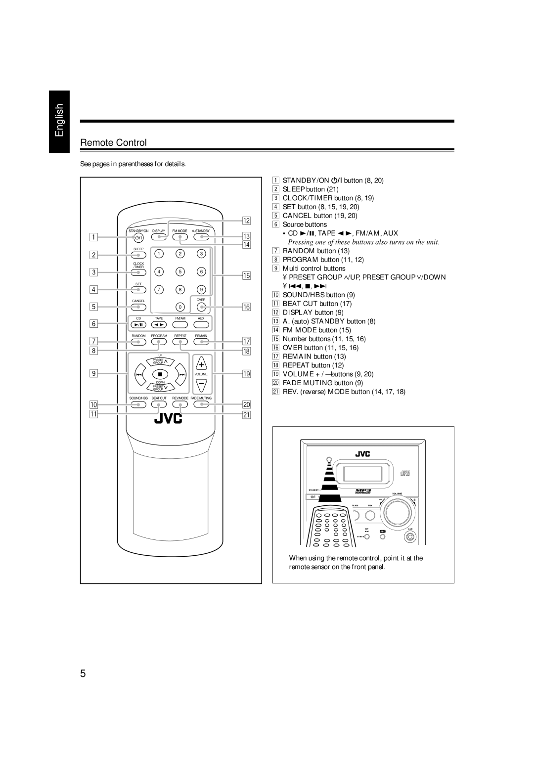 JVC FS-H300 manual AUX Random Program 