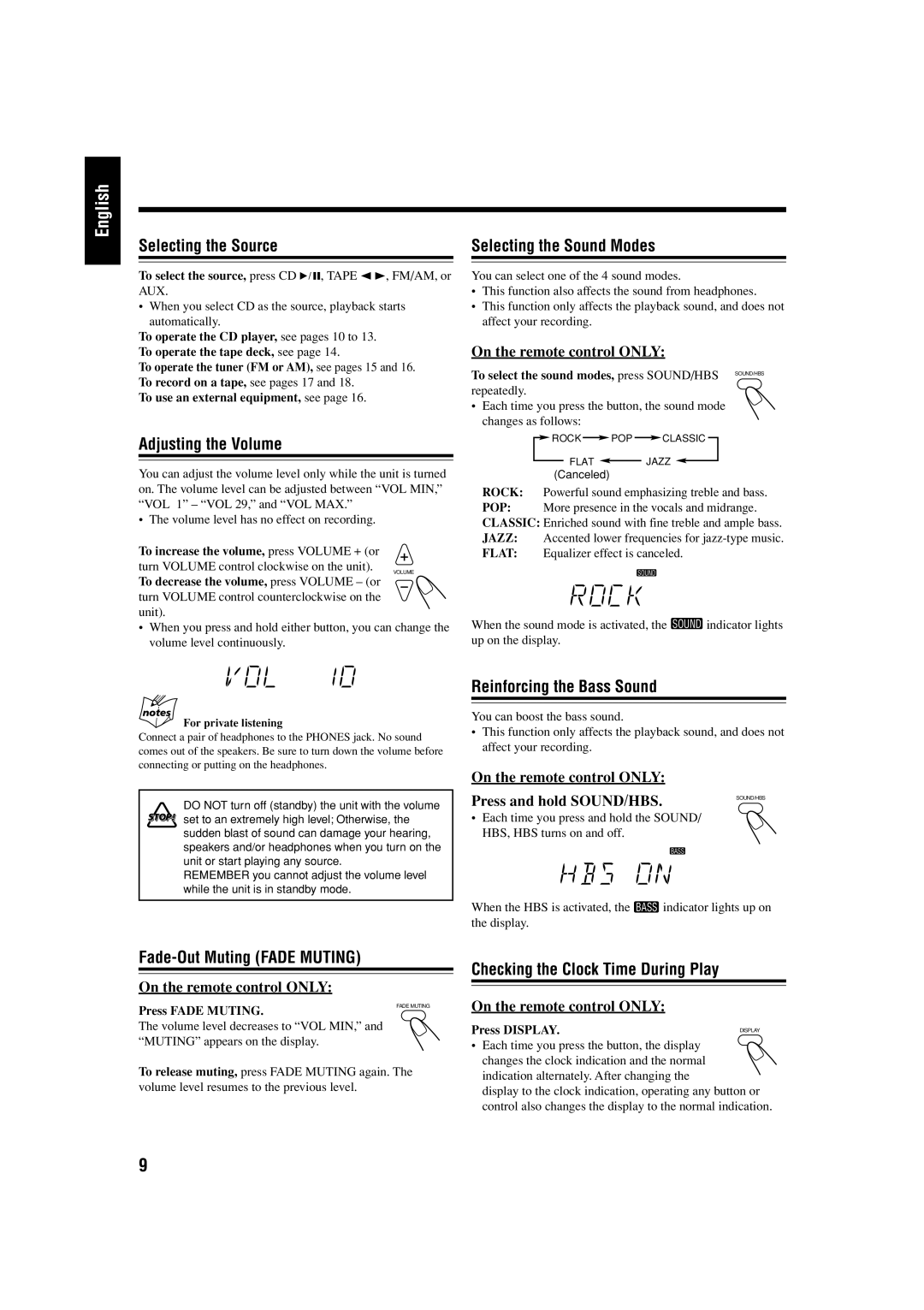 JVC FS-H300 manual Fade Muting 