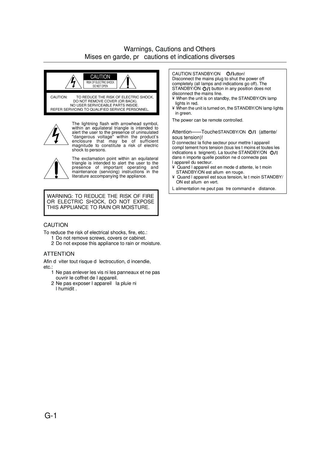 JVC FS-P550 manual Mises en garde, précautions et indications diverses 