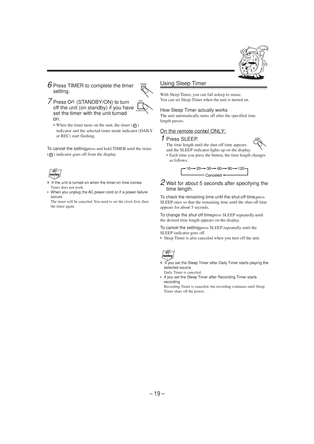 JVC FS-P7 manual Using Sleep Timer, On the remote control only Press Sleep, How Sleep Timer actually works 