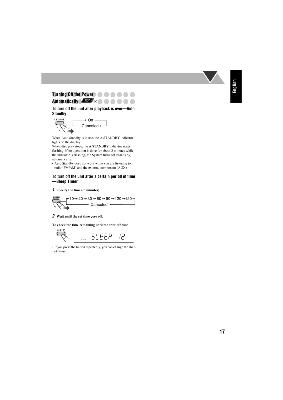 JVC FS-S77B/FS-S77S manual Standby 