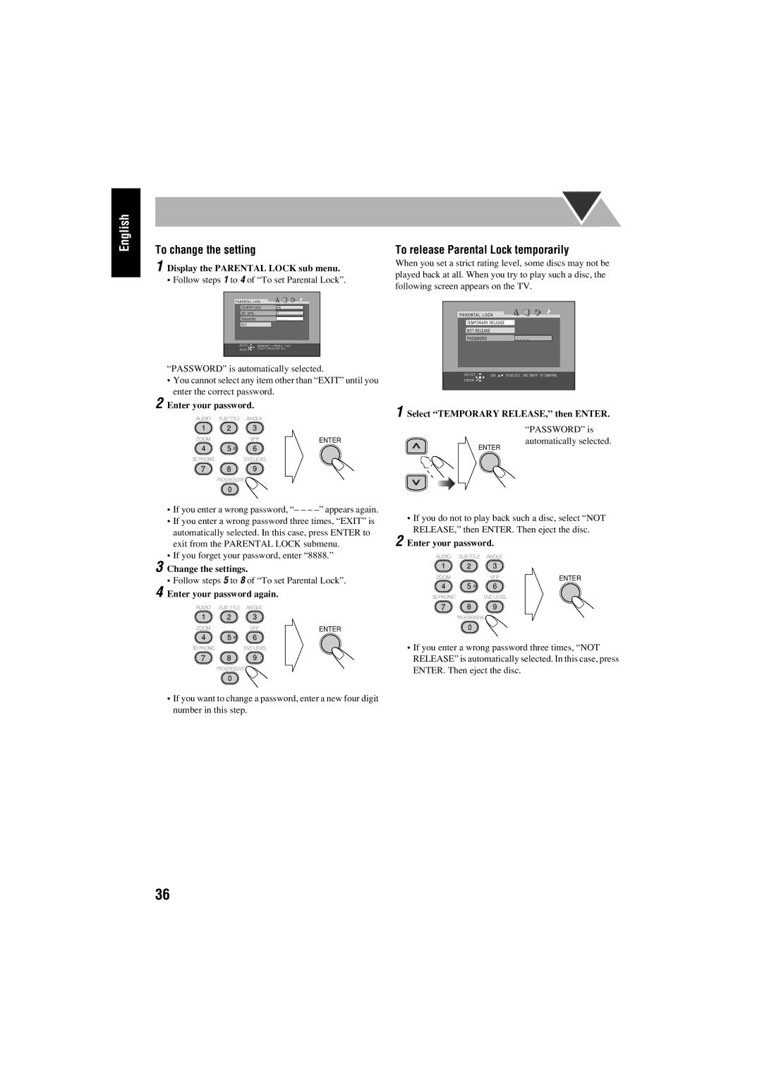 JVC FS-S77B/FS-S77S manual To change the setting 