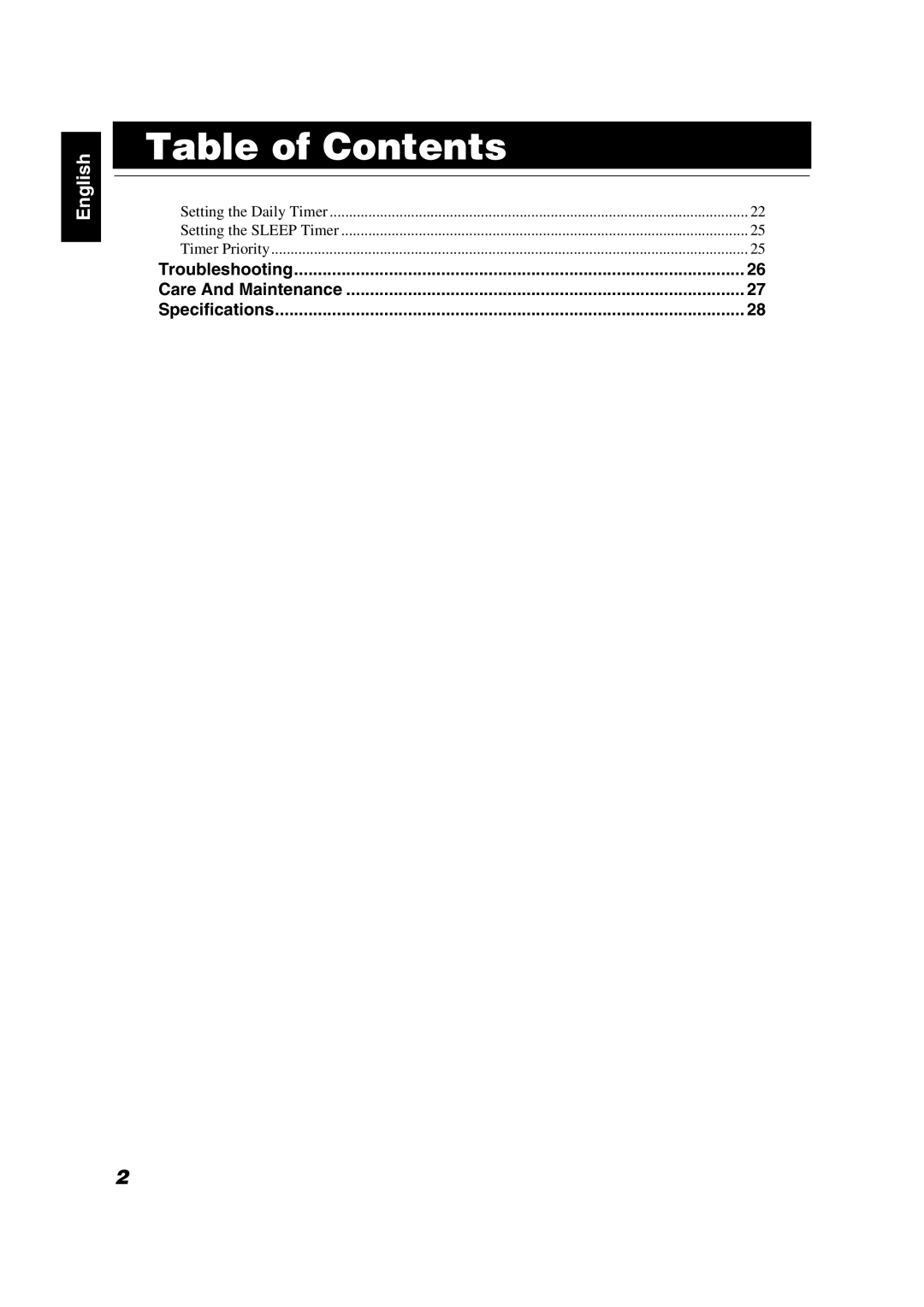 JVC FS-X1/FS-X3 manual Troubleshooting Care And Maintenance Specifications 