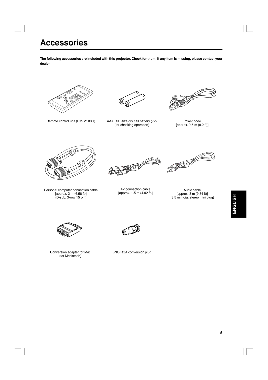 JVC G1500 manual Accessories 