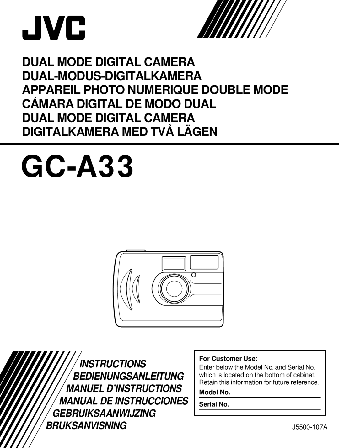 JVC GC-A33 manual 