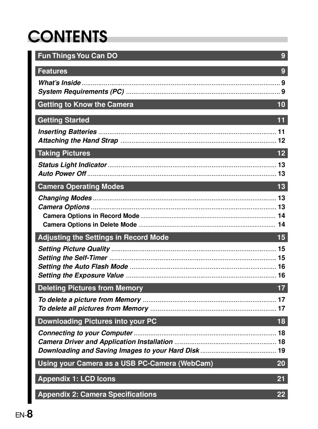 JVC GC-A33 manual Contents 