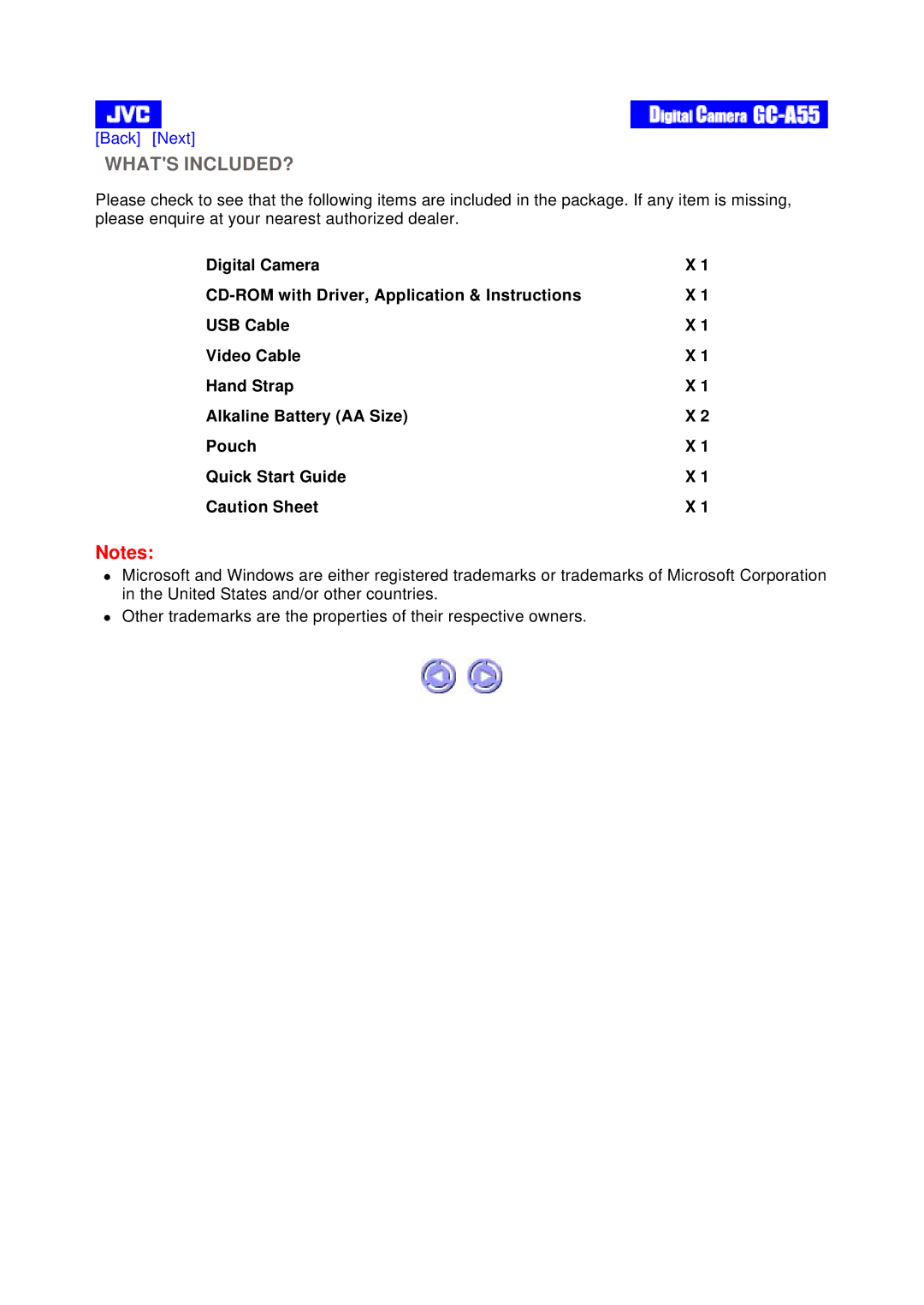 JVC GC-A55 instruction manual Whats INCLUDED? 