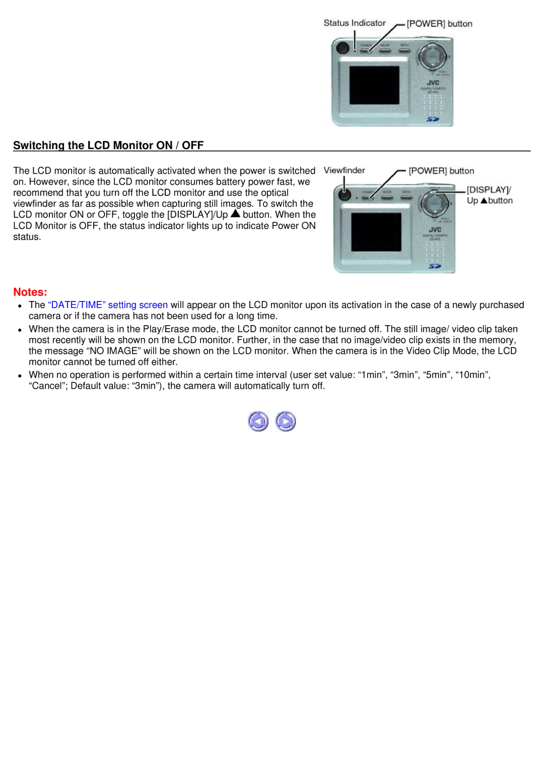 JVC GC-A70 instruction manual Switching the LCD Monitor on / OFF 