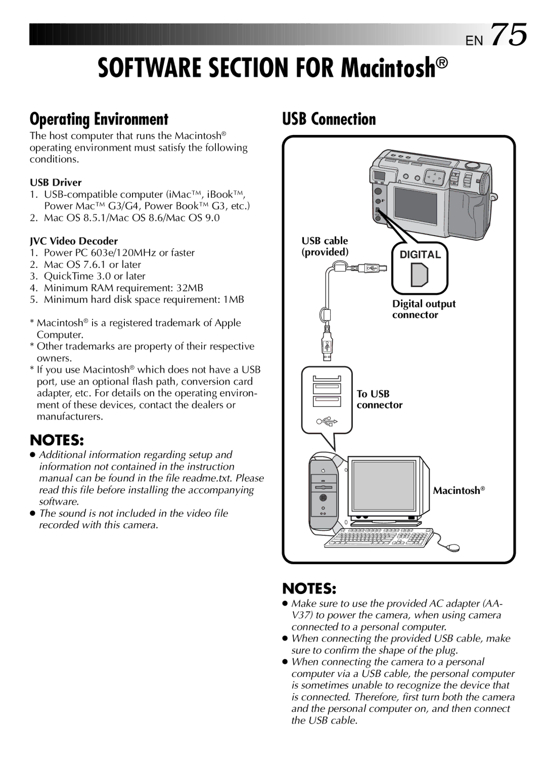 JVC GC-QX3 manual Mac OS 8.5.1/Mac OS 8.6/Mac OS, JVC Video Decoder, Macintosh 