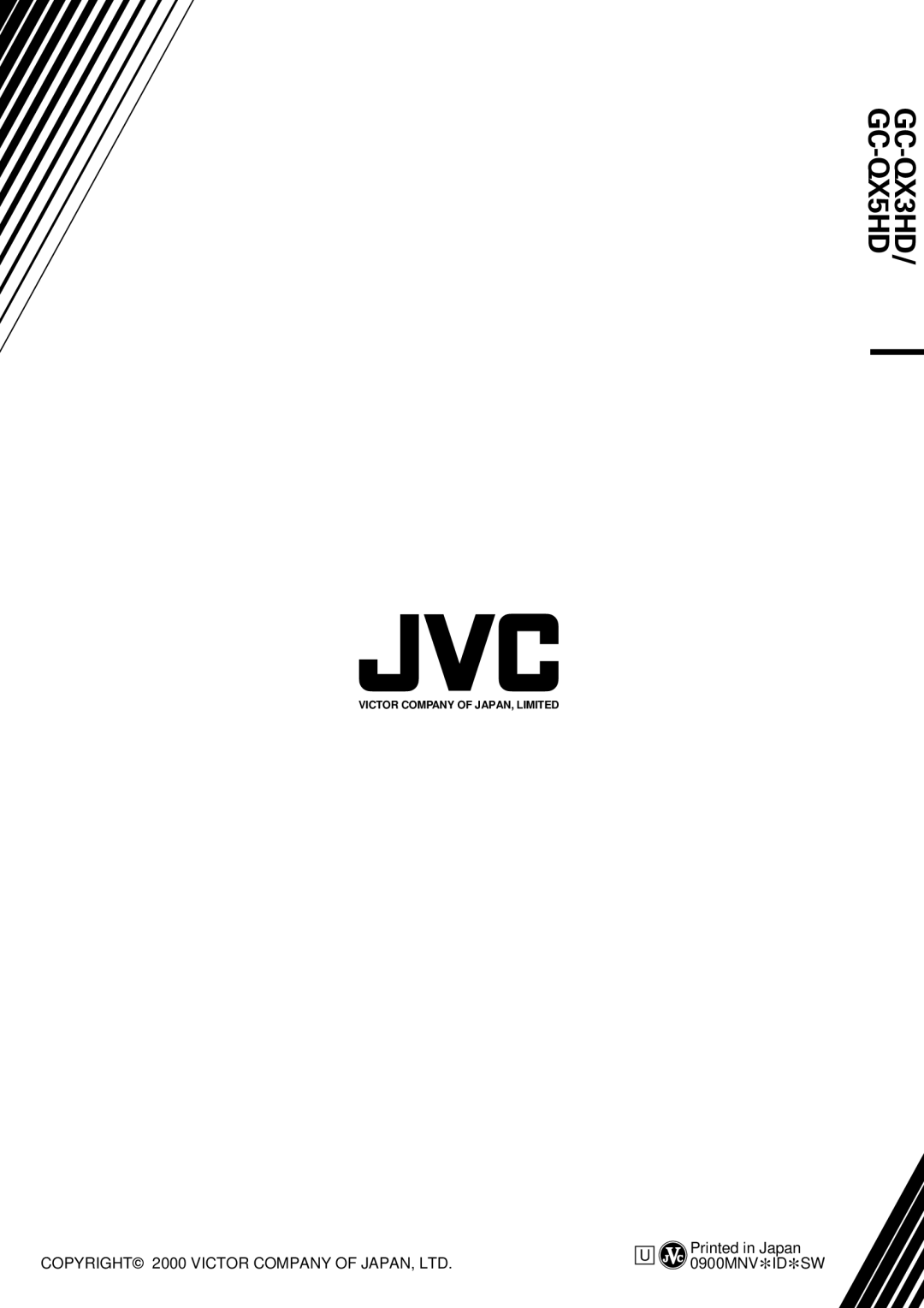 JVC GC-QX3HD, GC-QX5HD manual Victor Company of JAPAN, Limited 