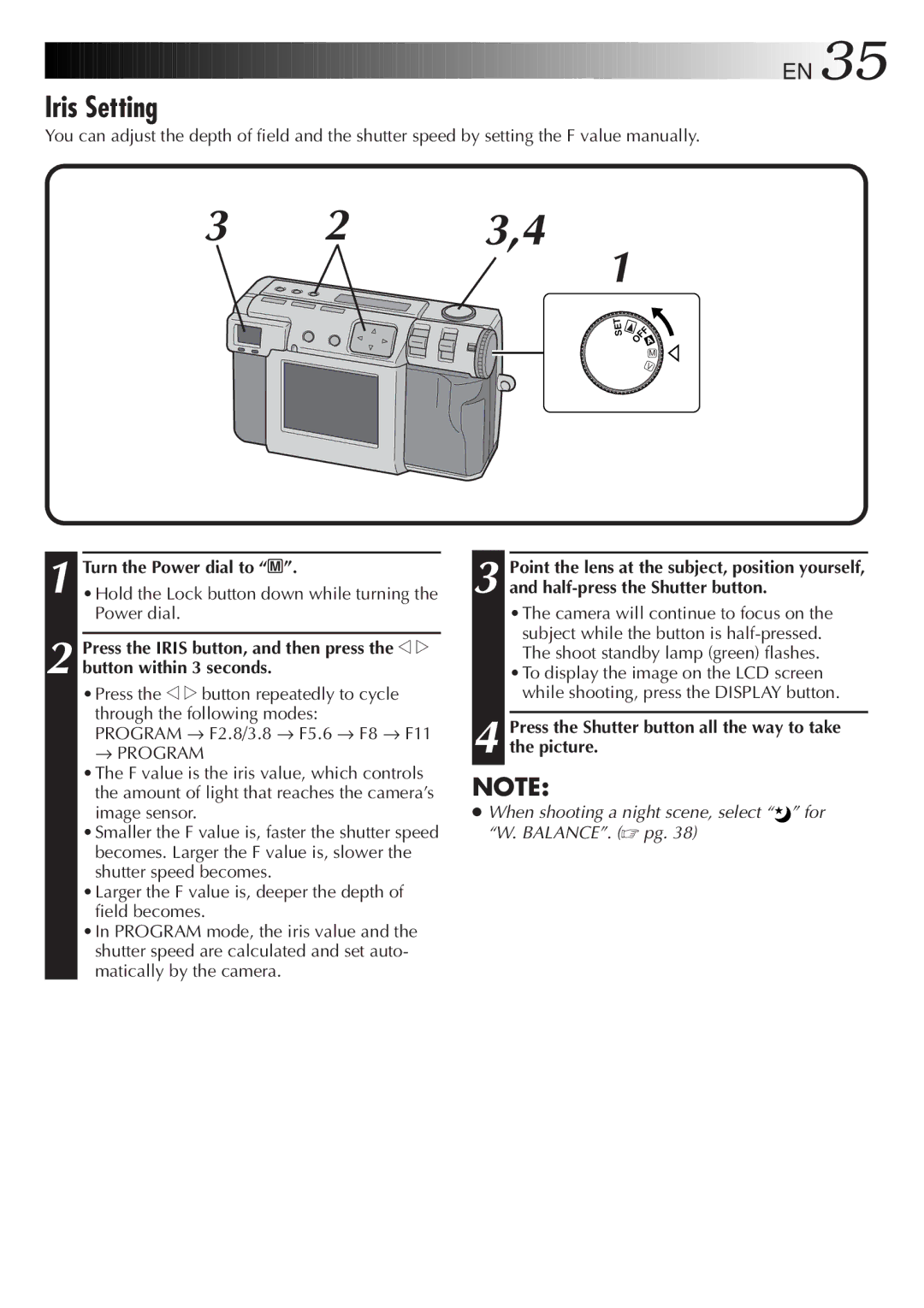 JVC GC-QX5HD, GC-QX3HD manual Iris Setting, → Program 