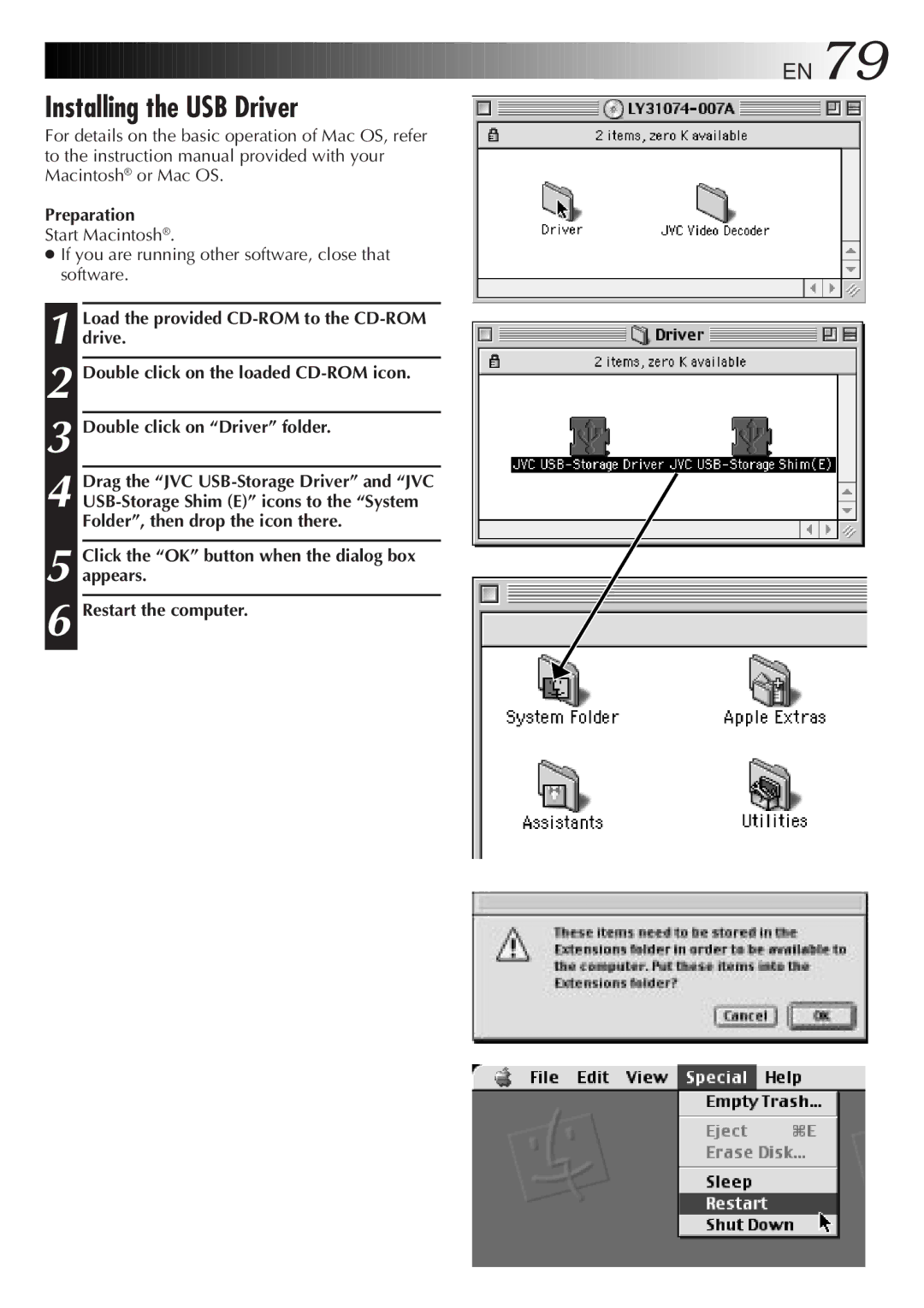 JVC GC-QX5HD, GC-QX3HD manual Installing the USB Driver 