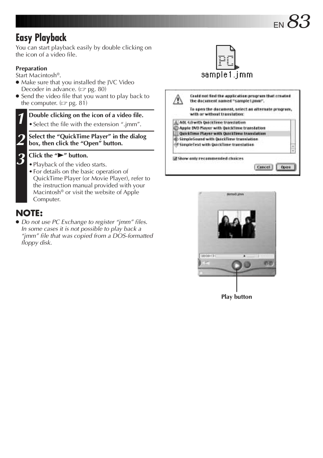 JVC GC-QX5HD, GC-QX3HD manual Playback of the video starts 