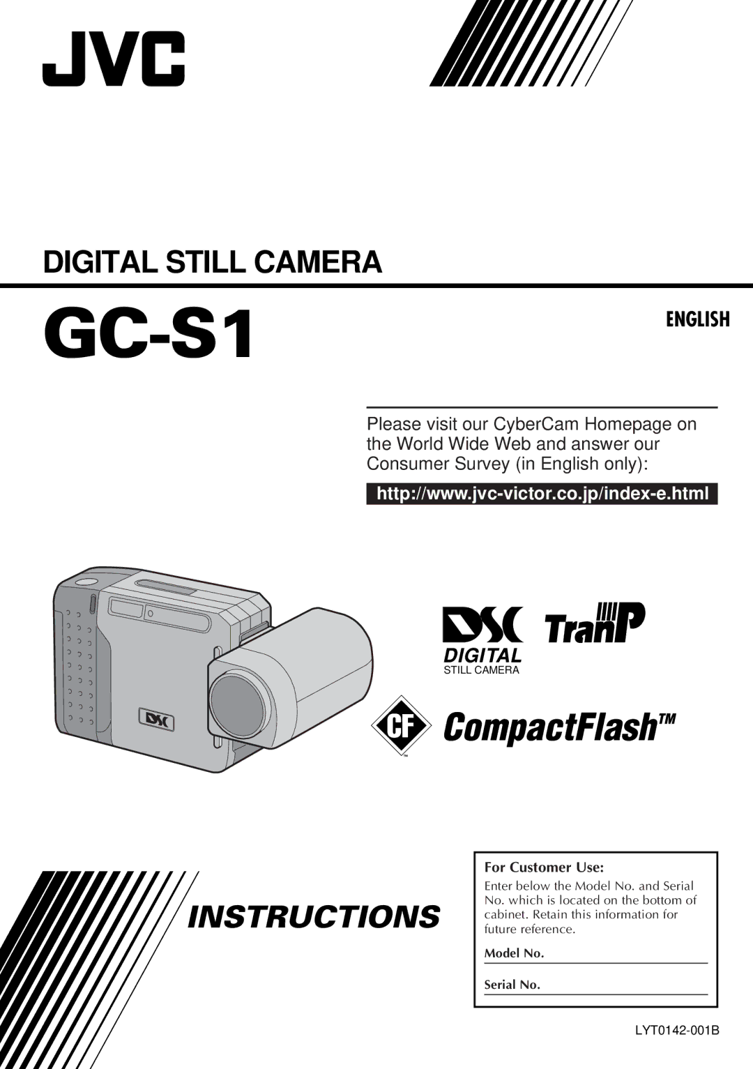 JVC GC-S1 manual For Customer Use 