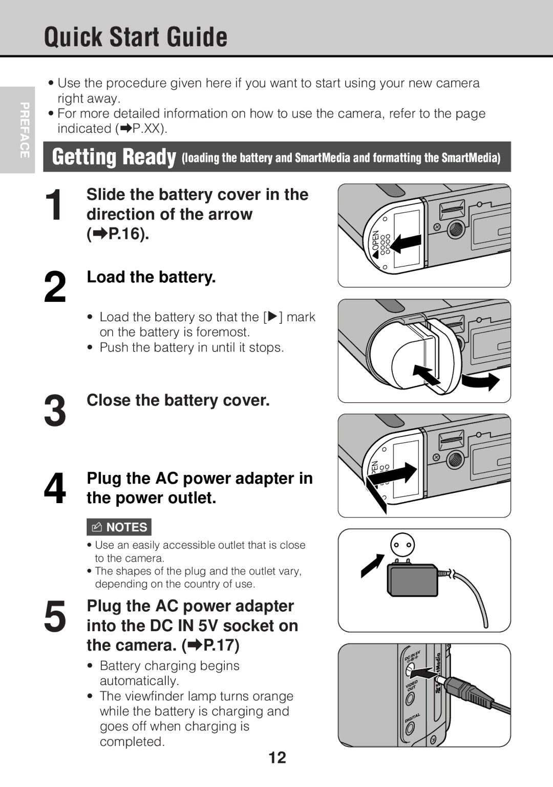 JVC GC-S5 manual Quick Start Guide, Getting Ready 