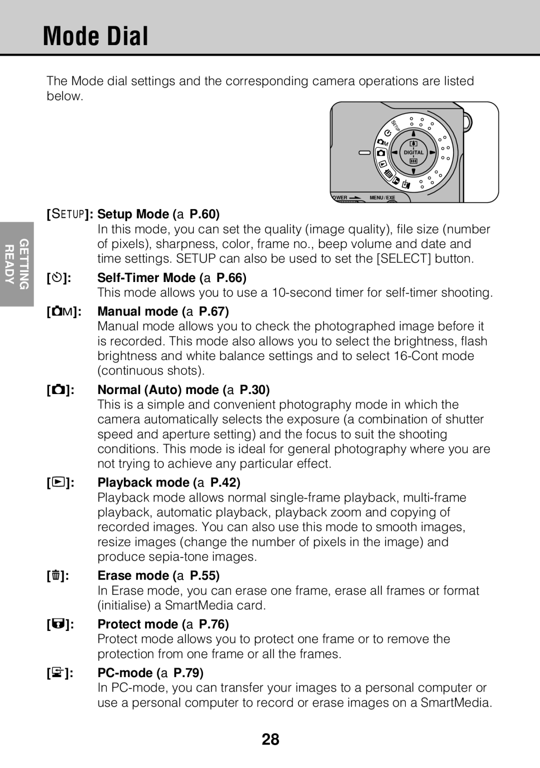 JVC GC-S5 manual Mode Dial 