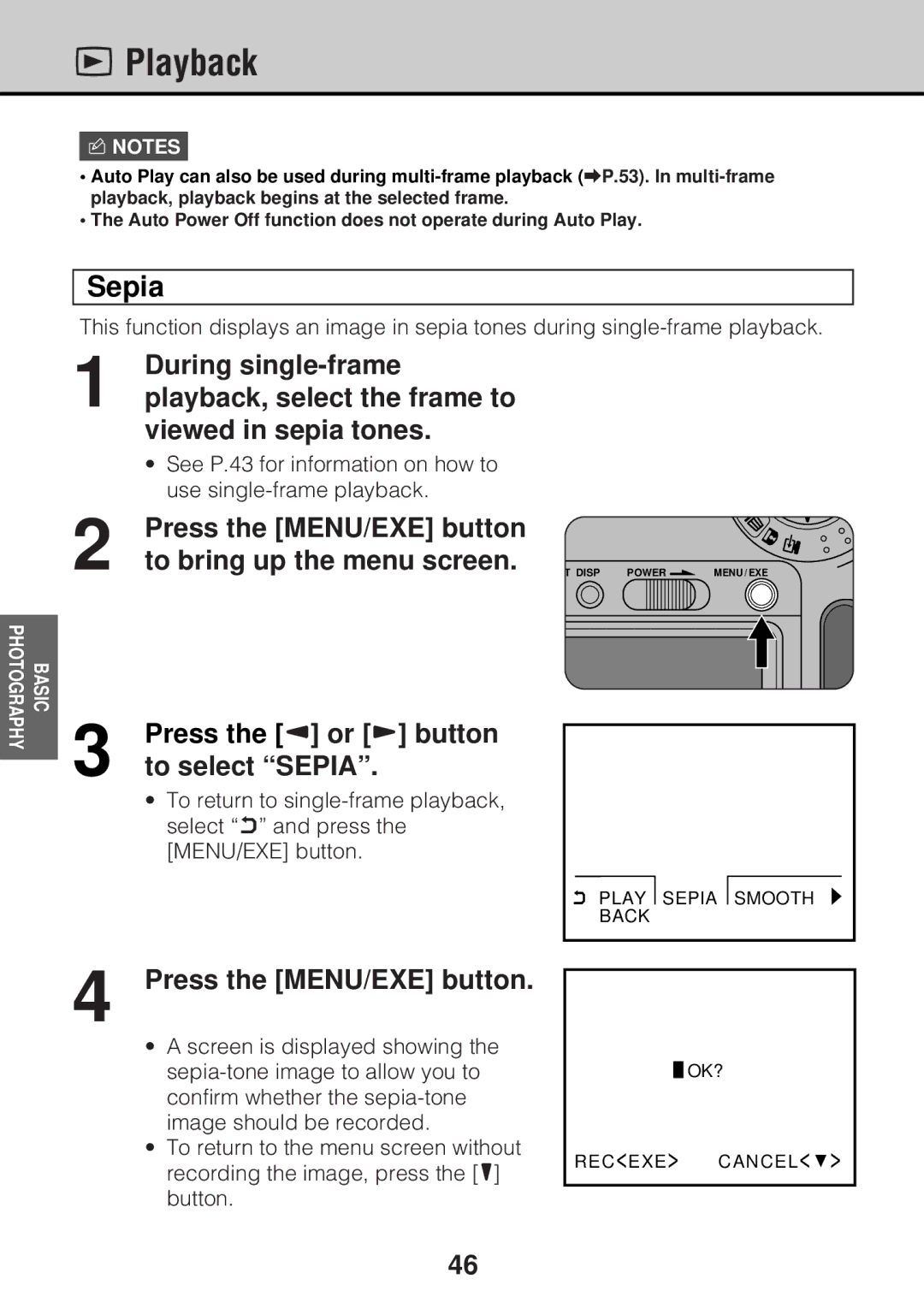 JVC GC-S5 manual To select Sepia 