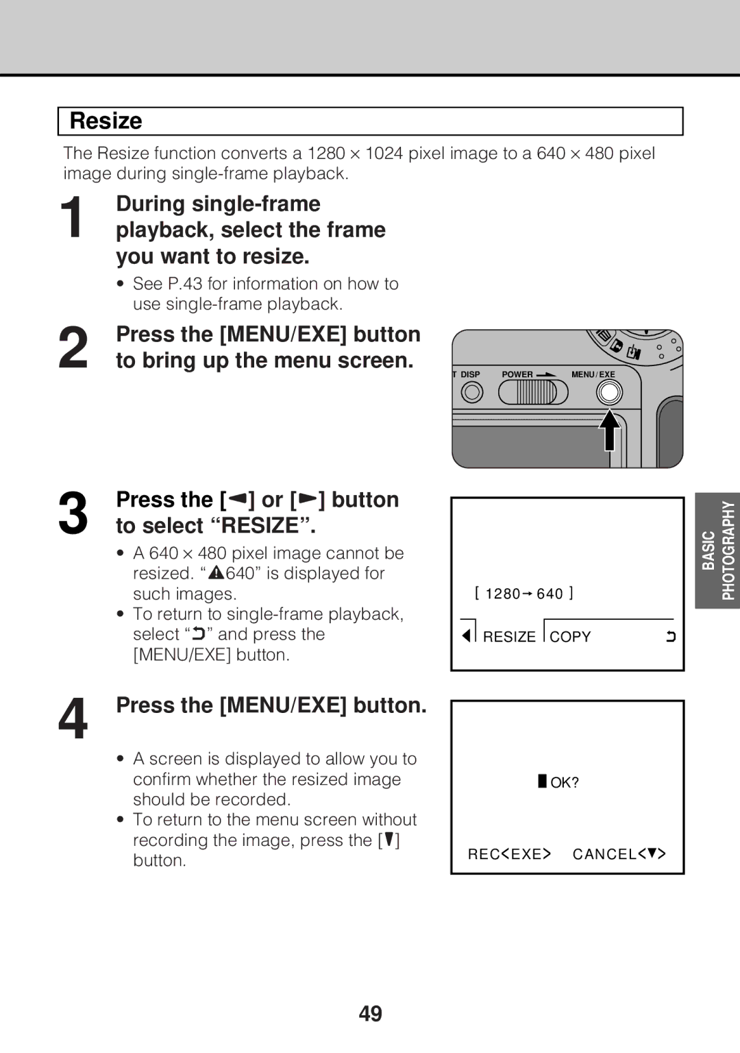 JVC GC-S5 manual During single-frame, Playback, select the frame, You want to resize, To select Resize 