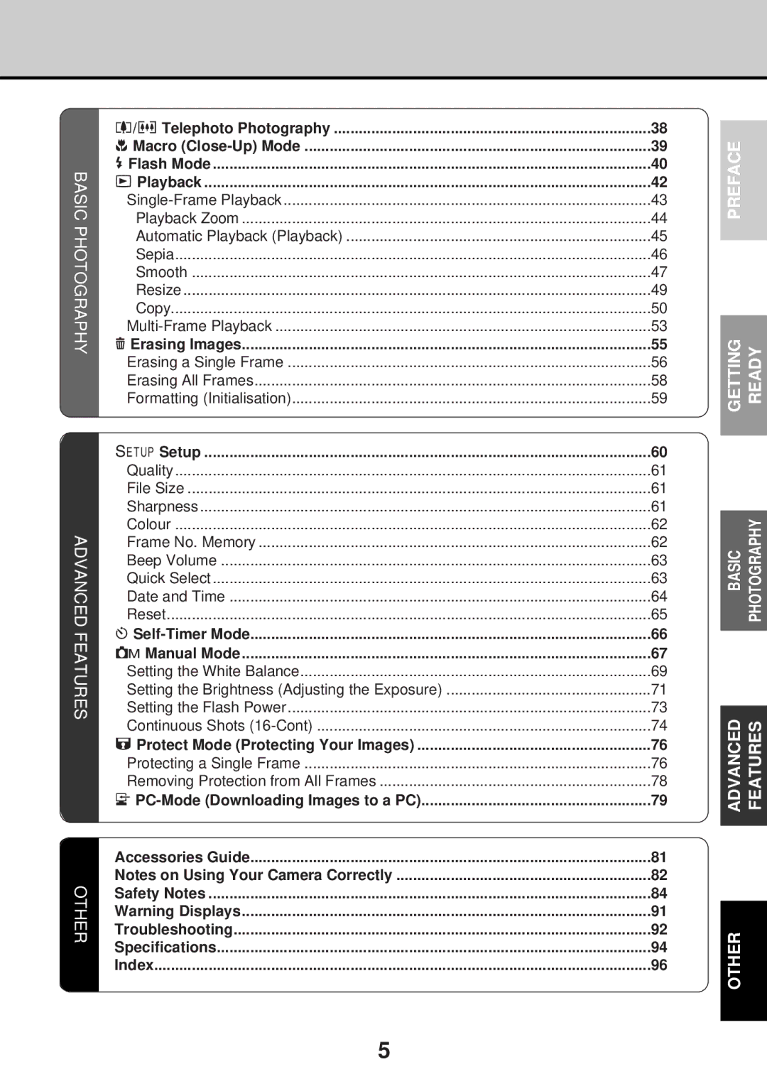 JVC GC-S5 manual Preface Getting Ready 