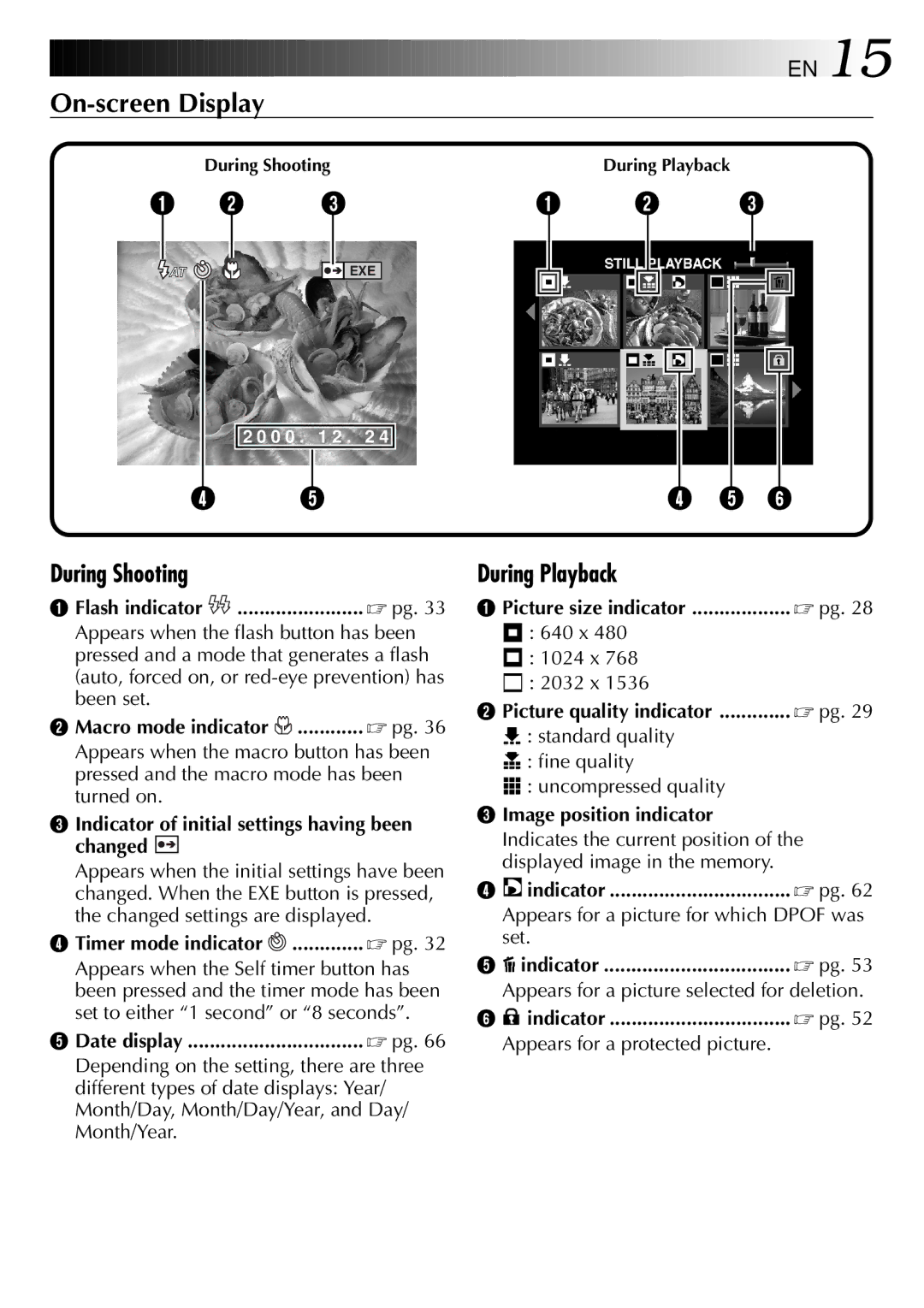 JVC GC X 1 manual On-screen Display, During Playback 