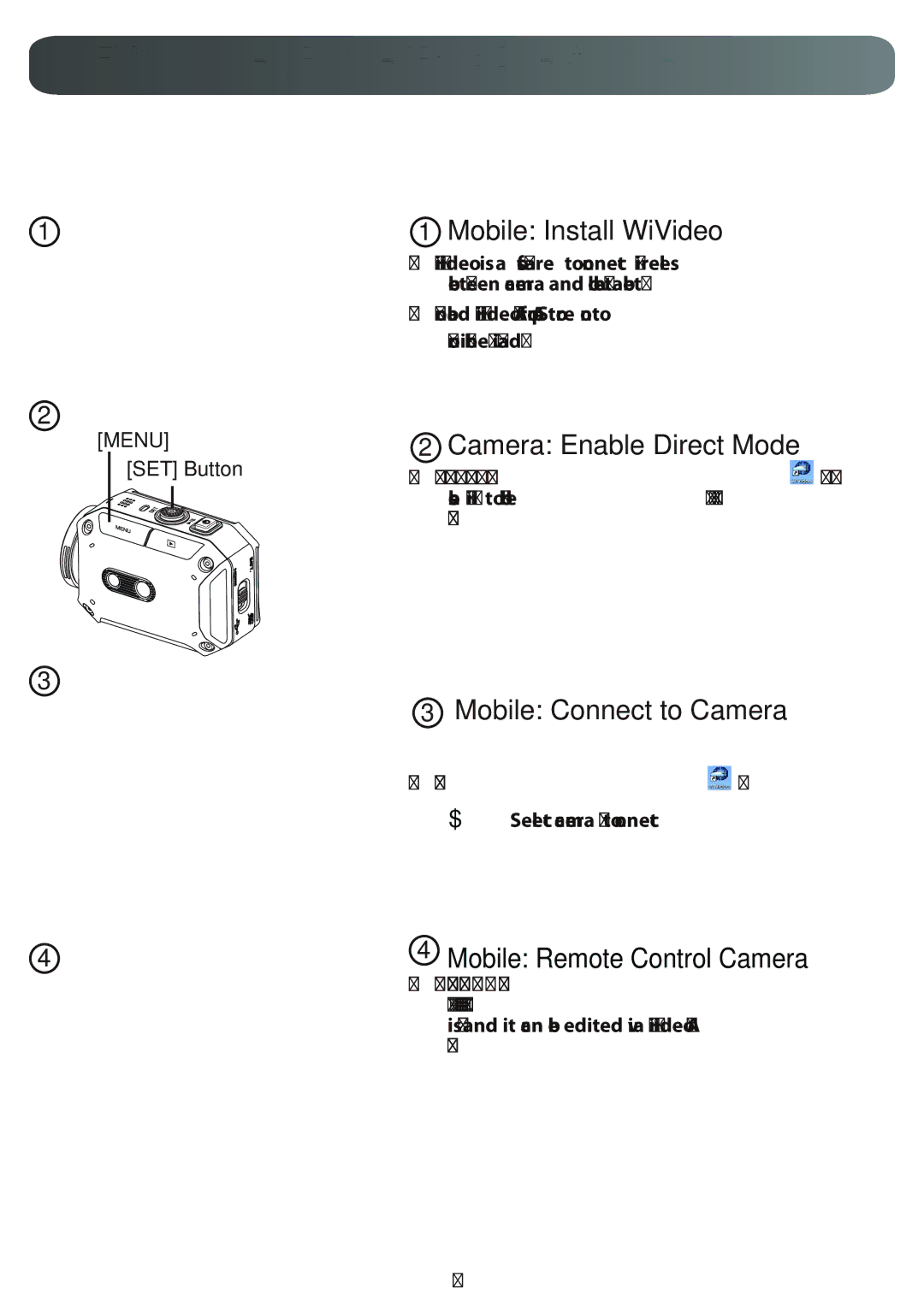 JVC GCXA1BUS, GC-XA1BUS manual WiFi to Mobile iPhone/iPad Direct Mode 