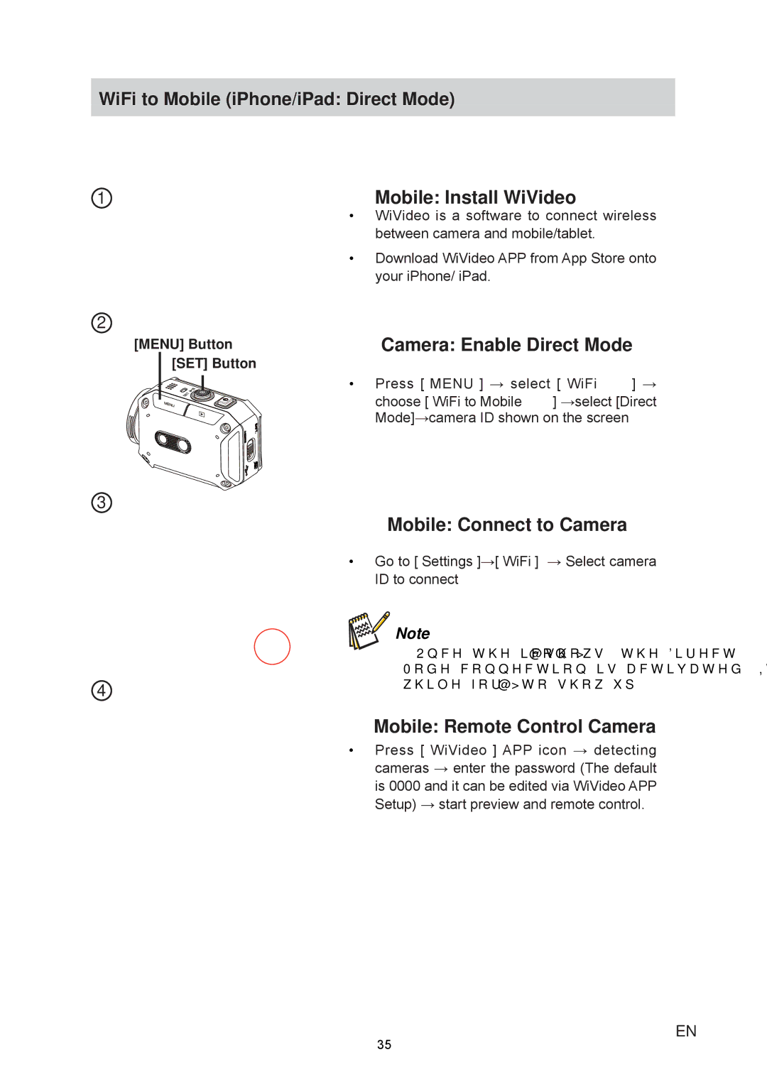 JVC GC-XA1 manual Camera Enable Direct Mode, Mobile Connect to Camera, Mobile Remote Control Camera 