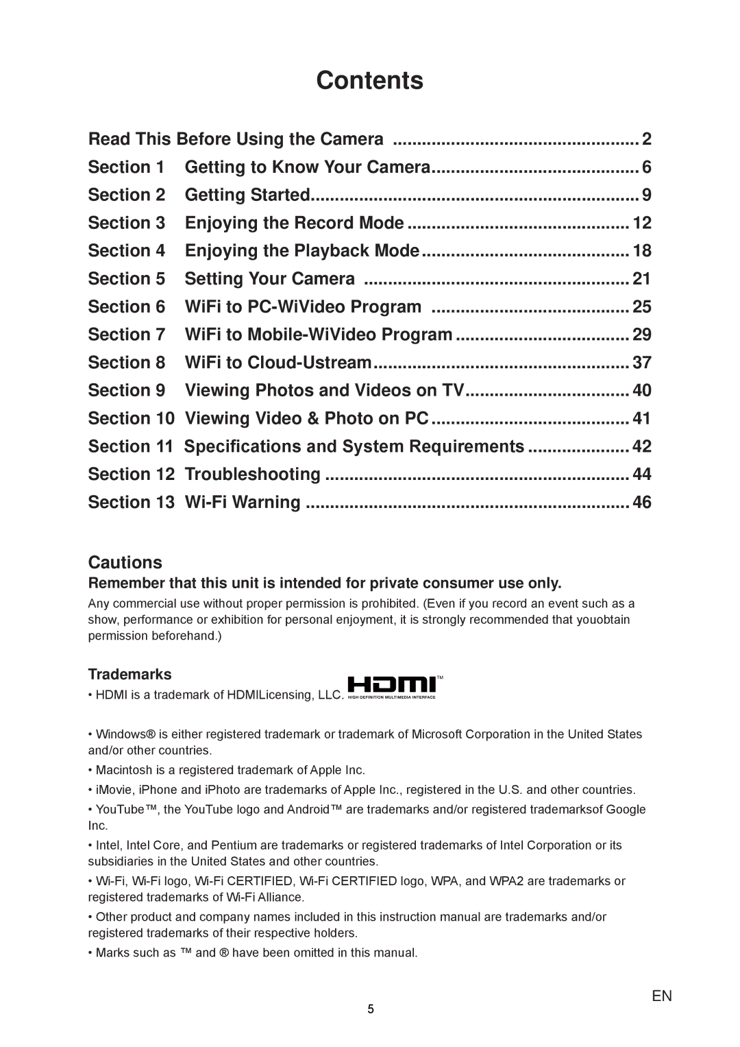 JVC GC-XA1 manual Contents 