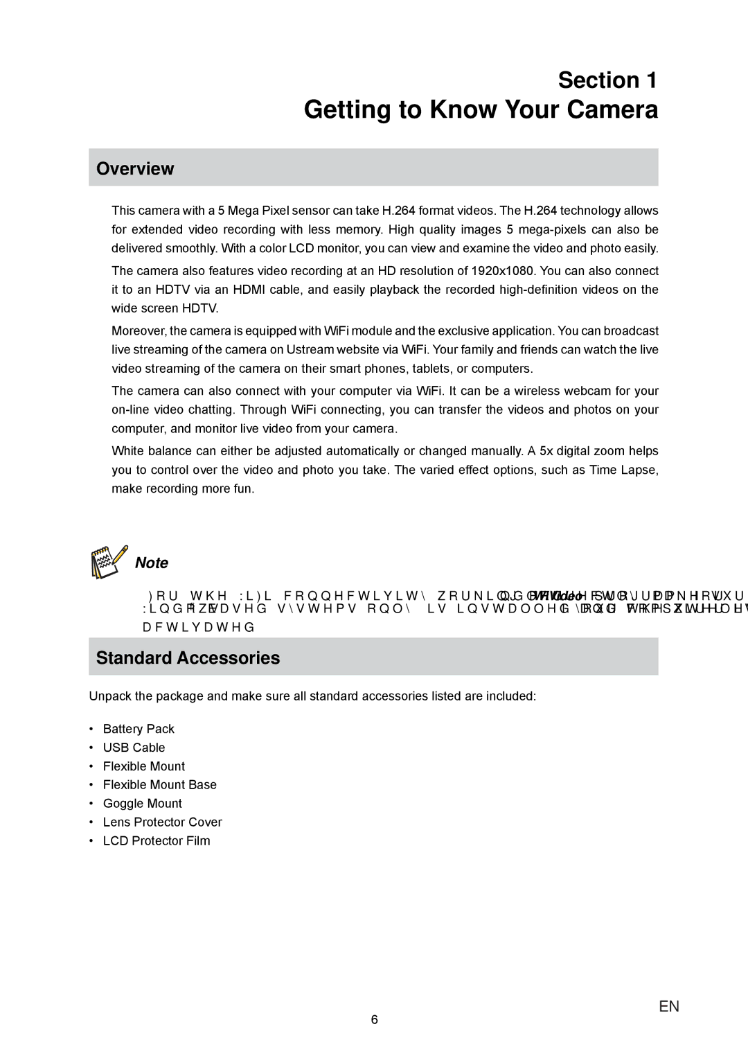 JVC GC-XA1 manual Getting to Know Your Camera, Section, Overview, Standard Accessories 