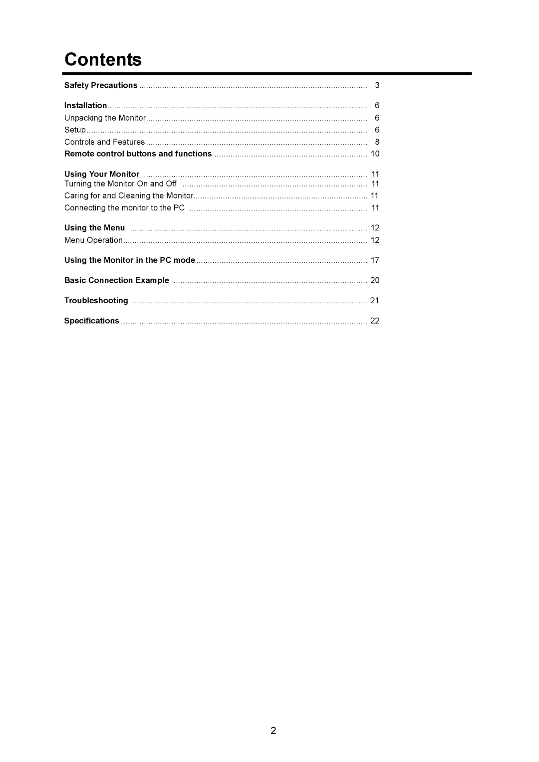 JVC GD-17L1G, GD-19L1G manual Contents 